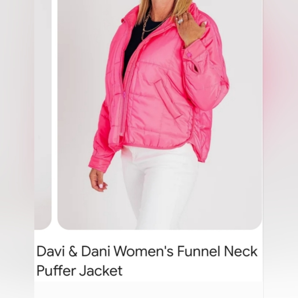 NWT Davi & Dani lightweight puffer jacket with pockets size small but oversized